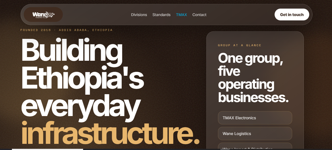 The Wane Trading Digital Experience case study section